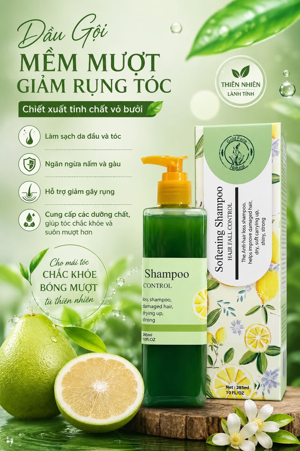Dầu Gội Ngăn Ngừa Rụng Tóc Goldface GF09