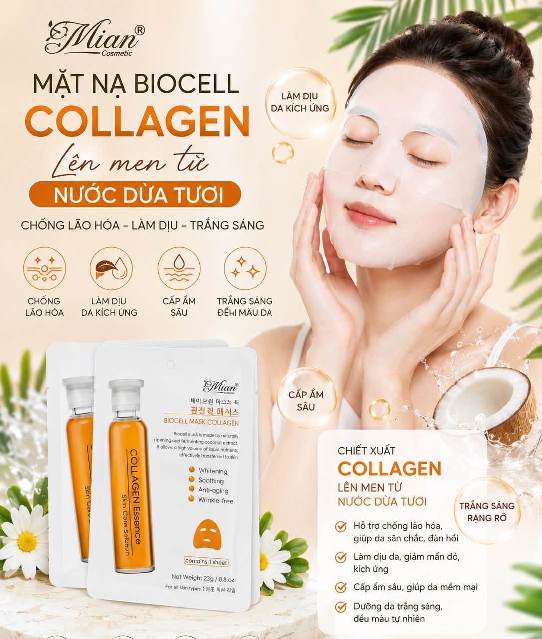 Mặt Nạ Cao Cấp Collagen Mian MA08